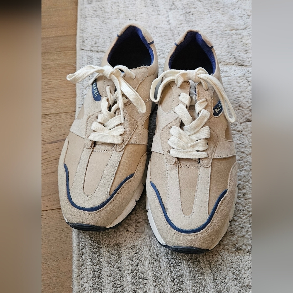 Men's European Tan and Navy Sneakers